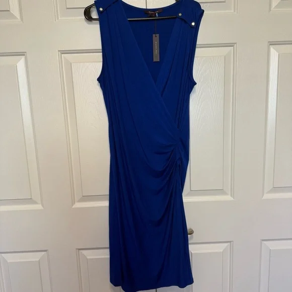 RACHEL Rachel Roy Blue V-Neck Sheath Mini Dress NWT - Picture 2 of 5